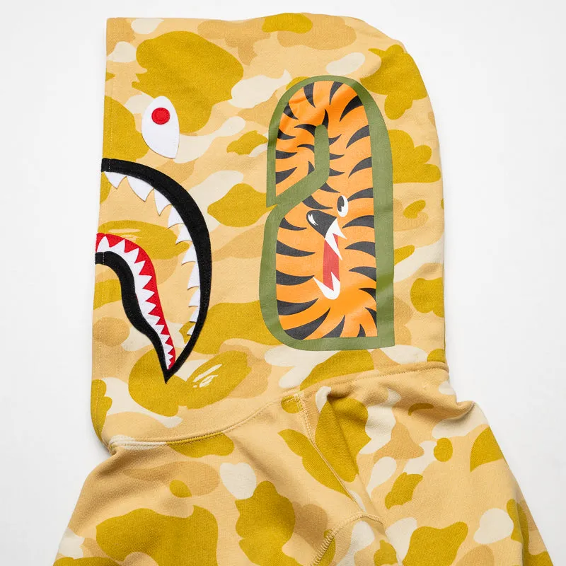 A Bathing Ape Color Camo Shark Pullover Hoodie - Yellow