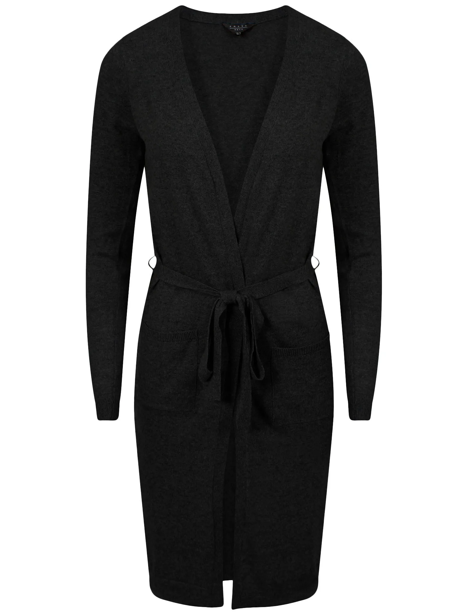 Amara Reya Coati black long belted cardigan