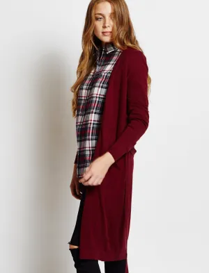 Amara Reya Coati oxblood long belted cardigan