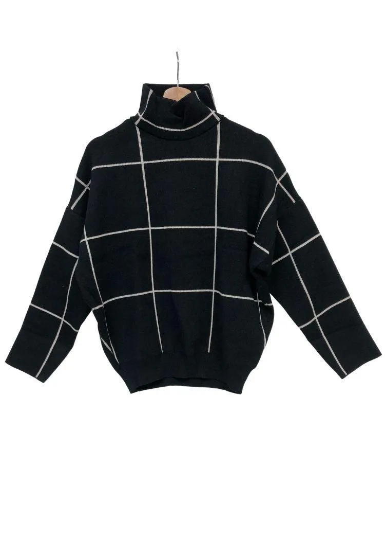 Avon Windowpane Mockneck Sweater-***FINAL SALE***