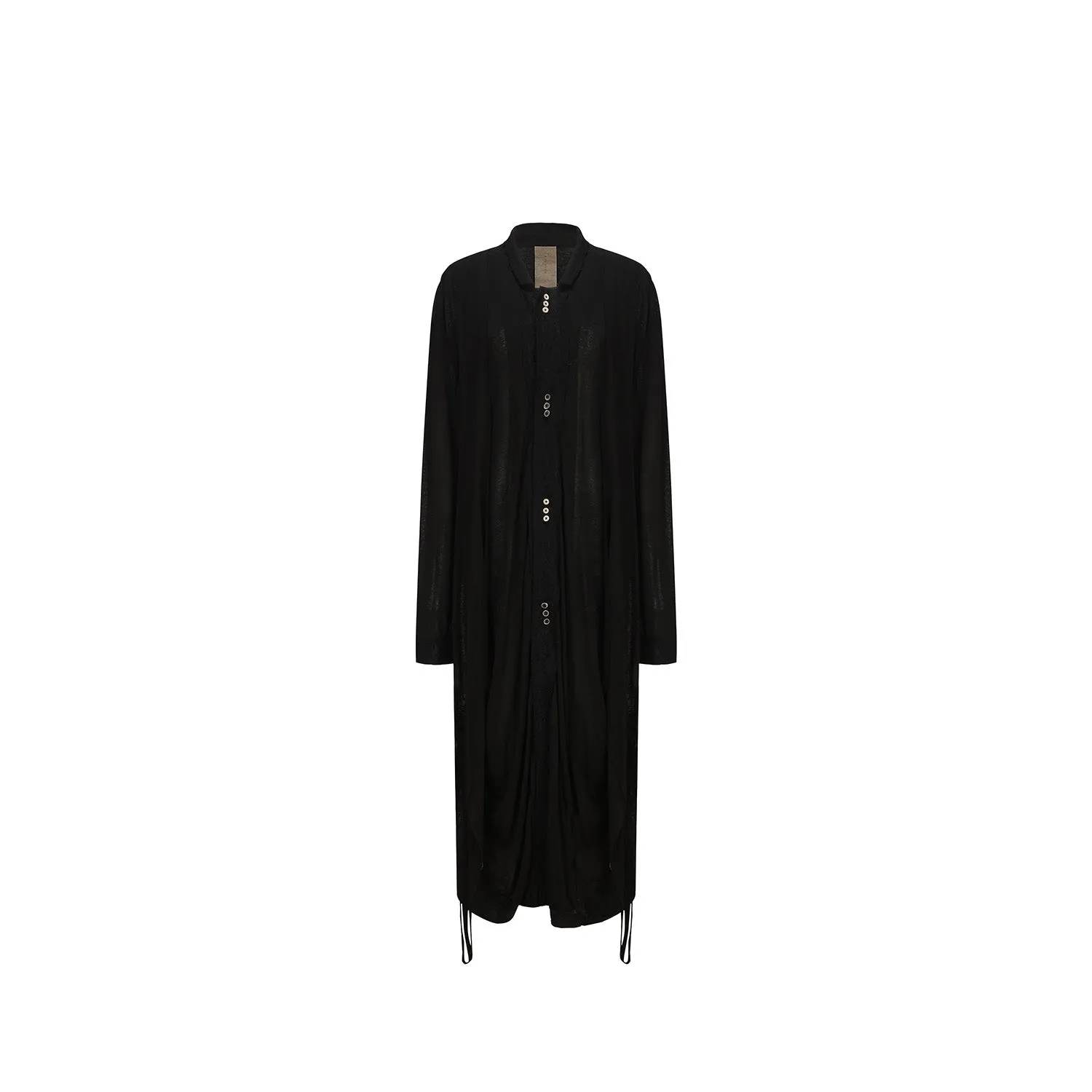 Black Side Ruched Patchwork Cardigan