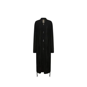 Black Side Ruched Patchwork Cardigan