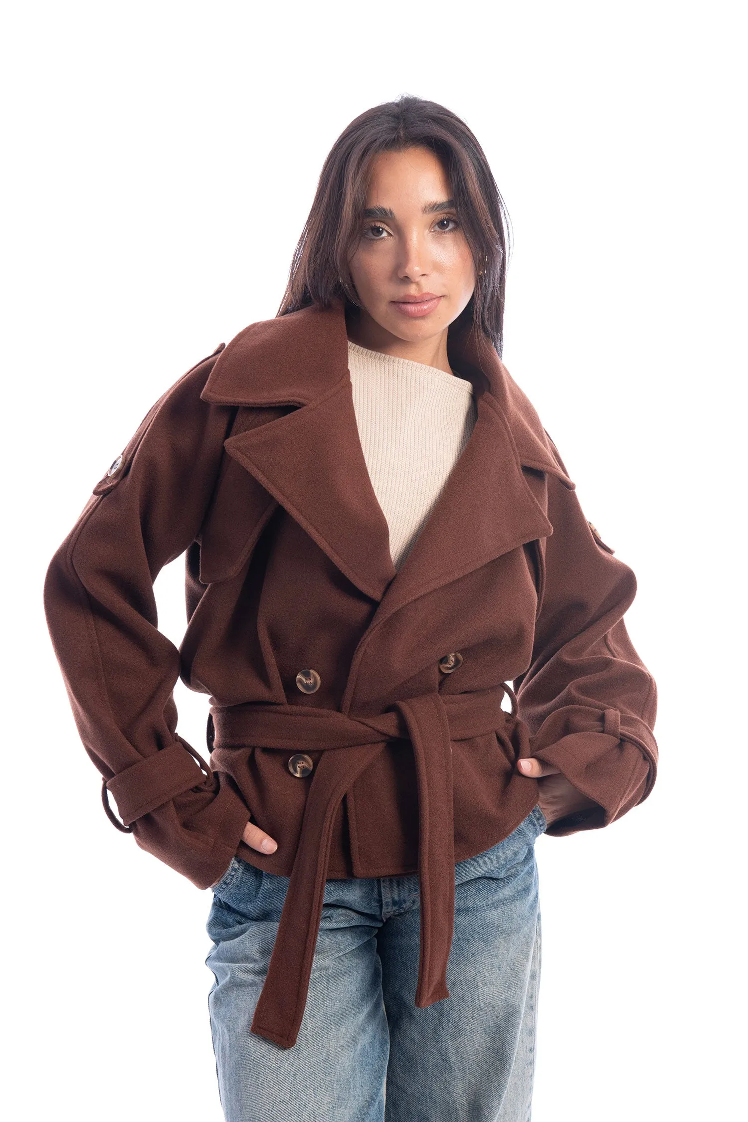 Bold Collar Trench Jacket - Aida