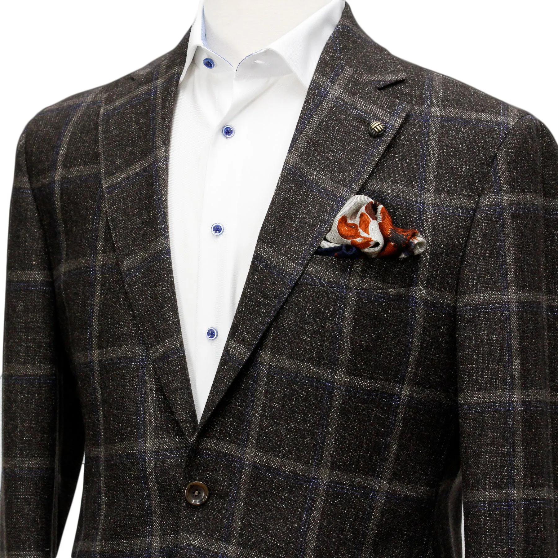 Brown Mouliné Check McAllen Contemporary Fit Sport Coat - Jack Victor 1913