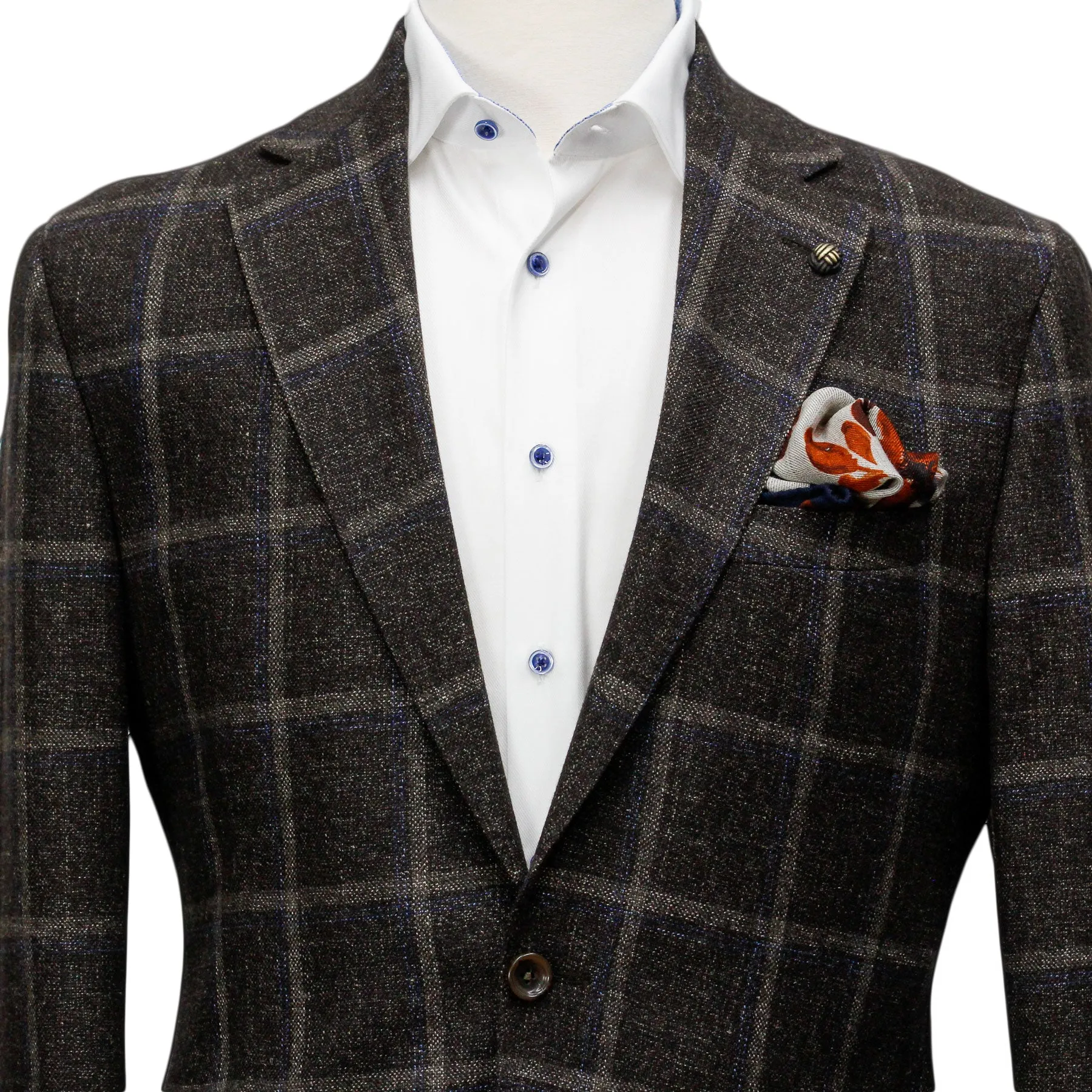 Brown Mouliné Check McAllen Contemporary Fit Sport Coat - Jack Victor 1913