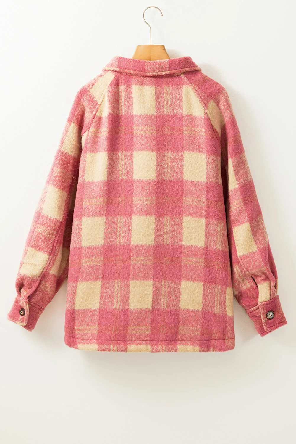 Button-Down Plaid Jacket for Women