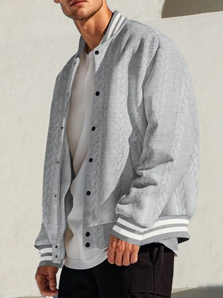 Casual Jacquard Baseball Jacket