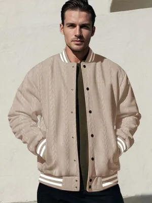 Casual Jacquard Baseball Jacket