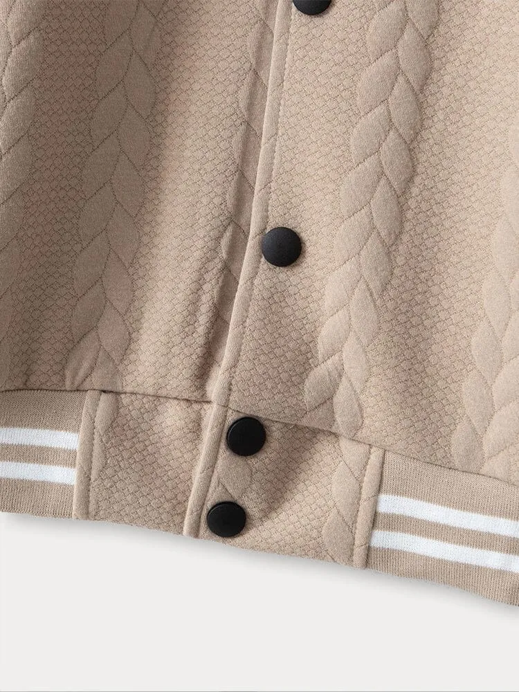 Casual Jacquard Baseball Jacket