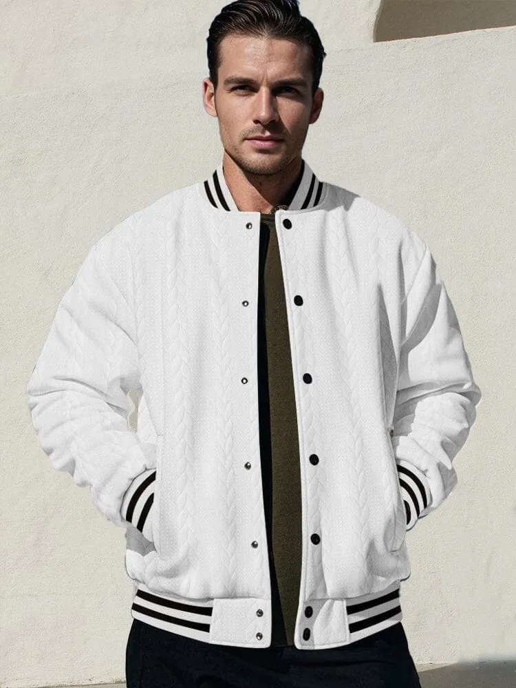 Casual Jacquard Baseball Jacket