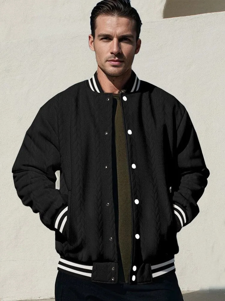 Casual Jacquard Baseball Jacket