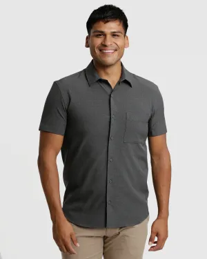 Charcoal Heather Gray Short Sleeve Ripstop Commuter Shirt