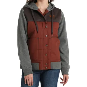 Cinch Ladies Canvas Twill Colorblocked Grey & Burgundy Jacket MAJ9862002