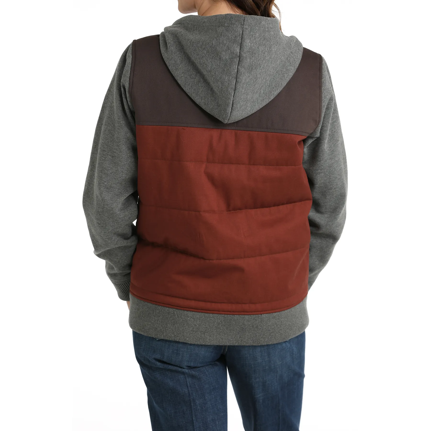 Cinch Ladies Canvas Twill Colorblocked Grey & Burgundy Jacket MAJ9862002