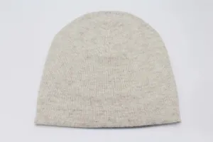 Double Sided Off White & Medium Gray Unisex Cashmere Cap/Beanie