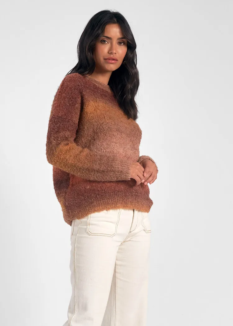 Elan Josie Sweater - Orange Space Dye-***FINAL SALE***