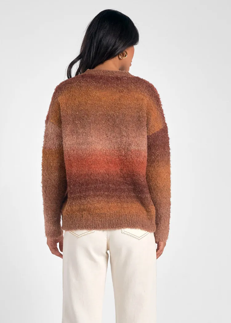 Elan Josie Sweater - Orange Space Dye-***FINAL SALE***