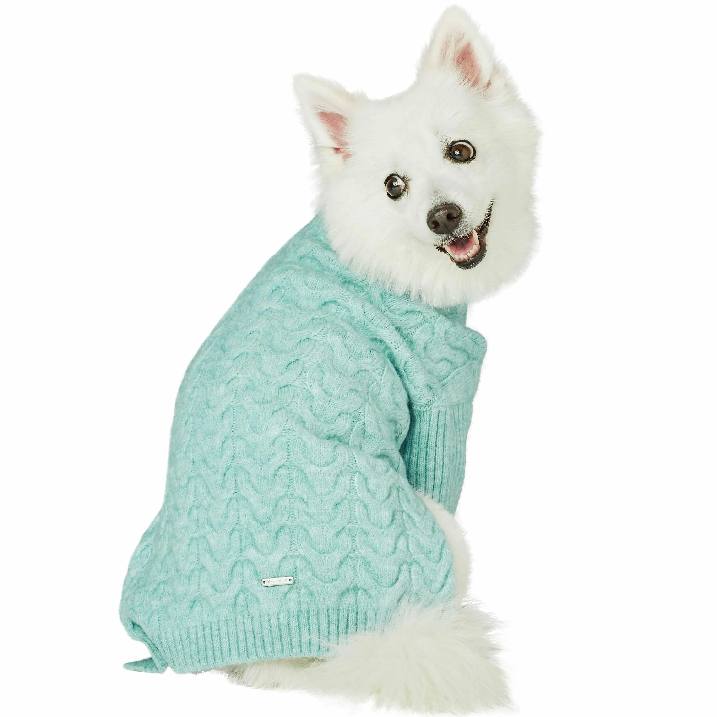 Fuzzy Textured Knit Dog Sweater, Turtle-neck