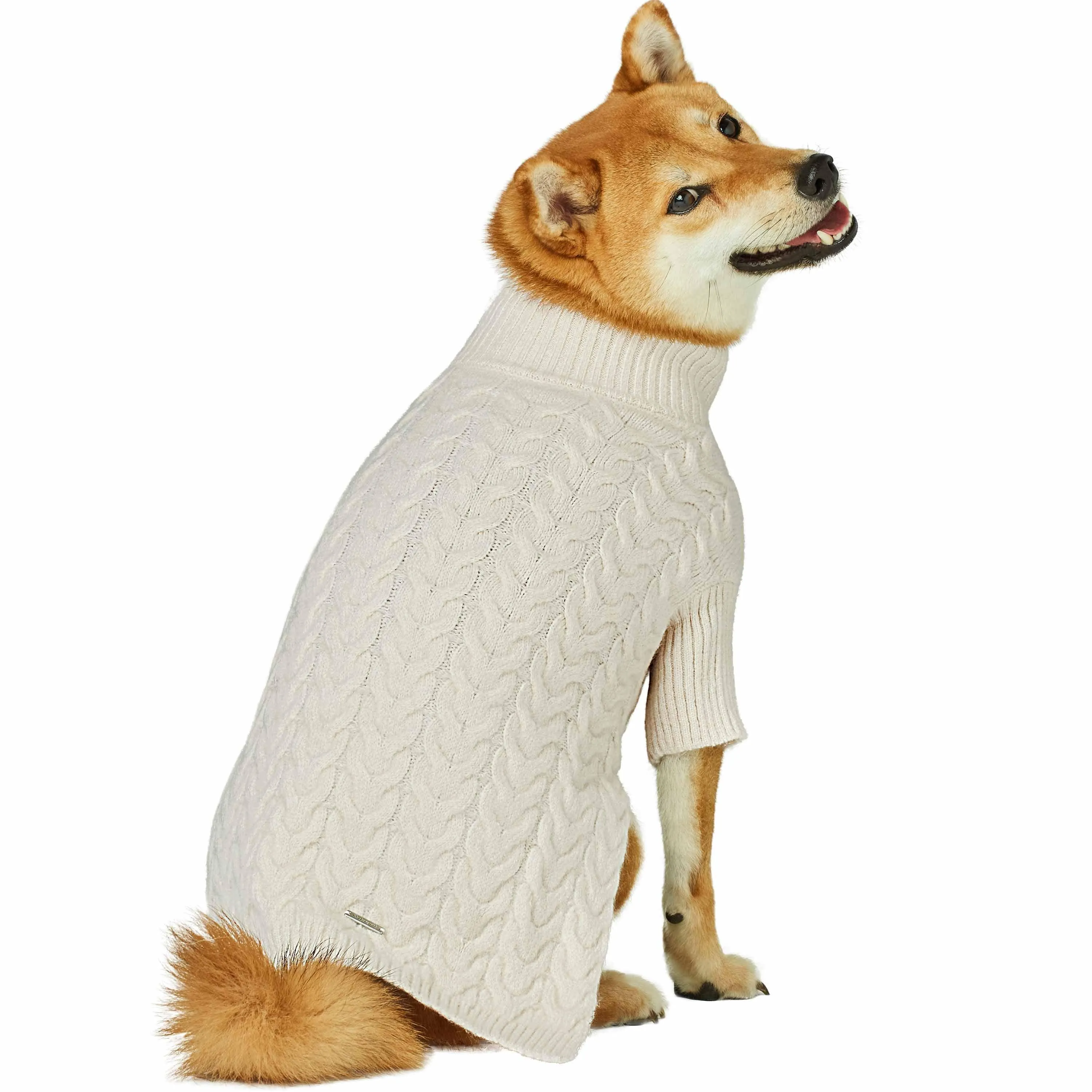 Fuzzy Textured Knit Dog Sweater, Turtle-neck