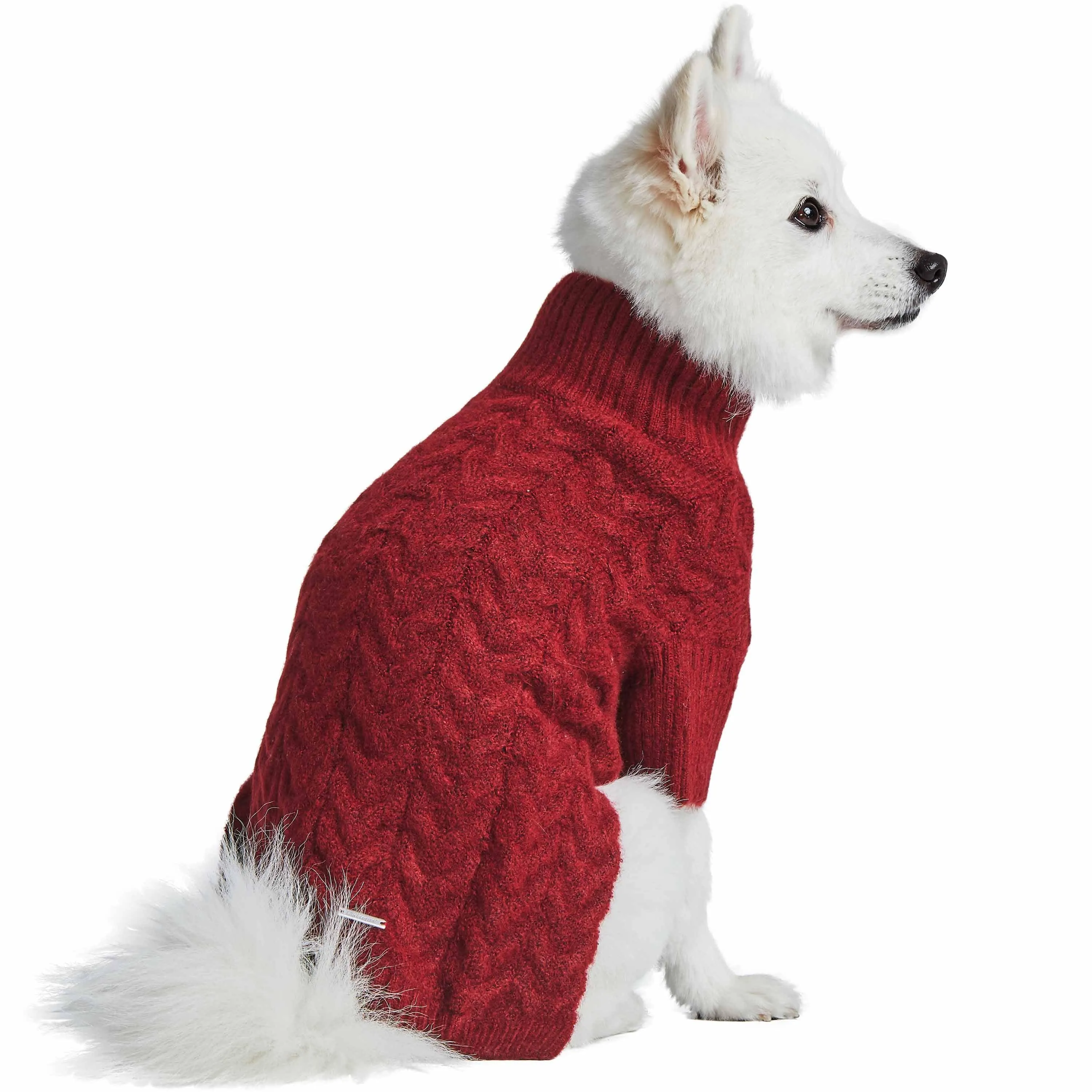 Fuzzy Textured Knit Dog Sweater, Turtle-neck