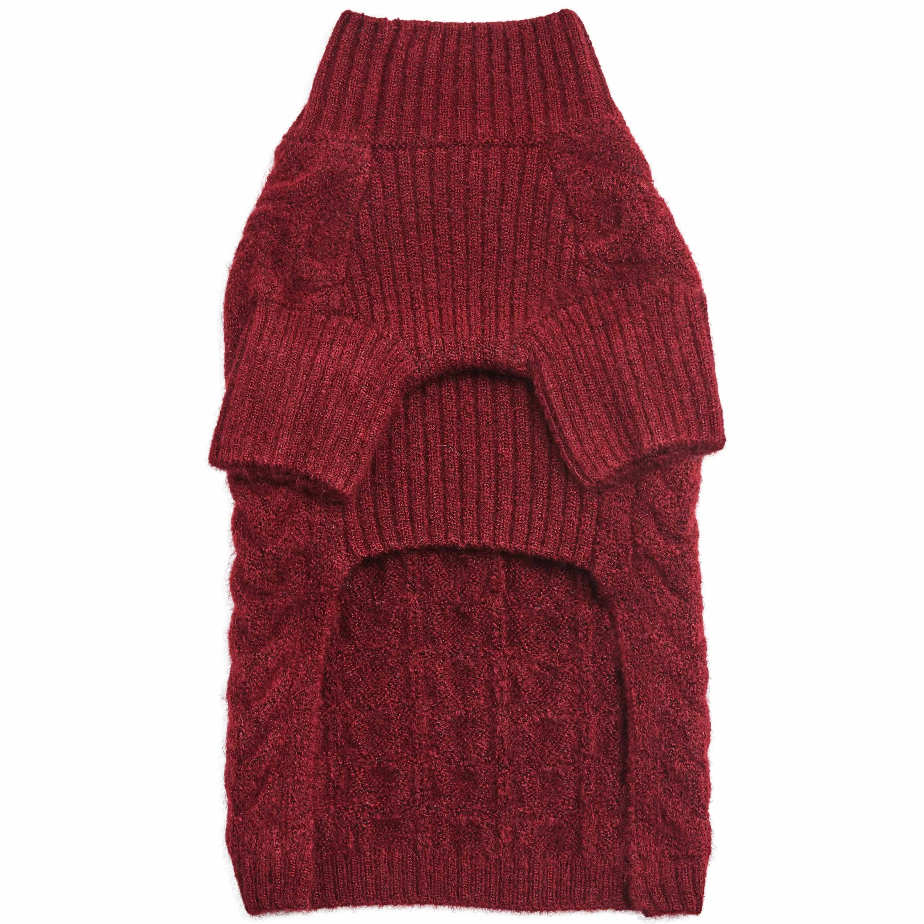 Fuzzy Textured Knit Dog Sweater, Turtle-neck