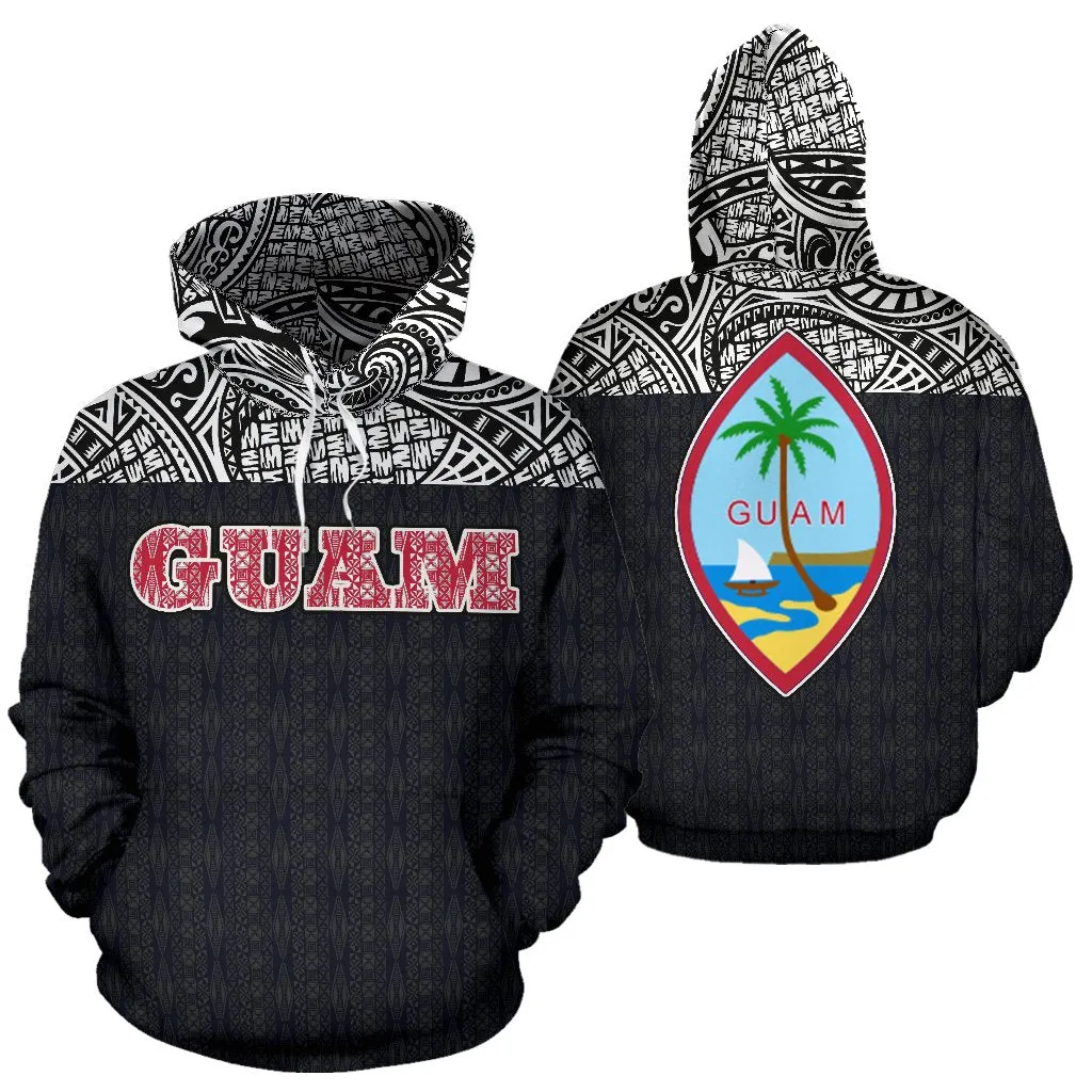 Guam Polynesian Black All Over Hoodie - BN09