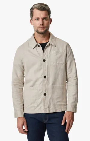 Herringbone Overshirt In Beige