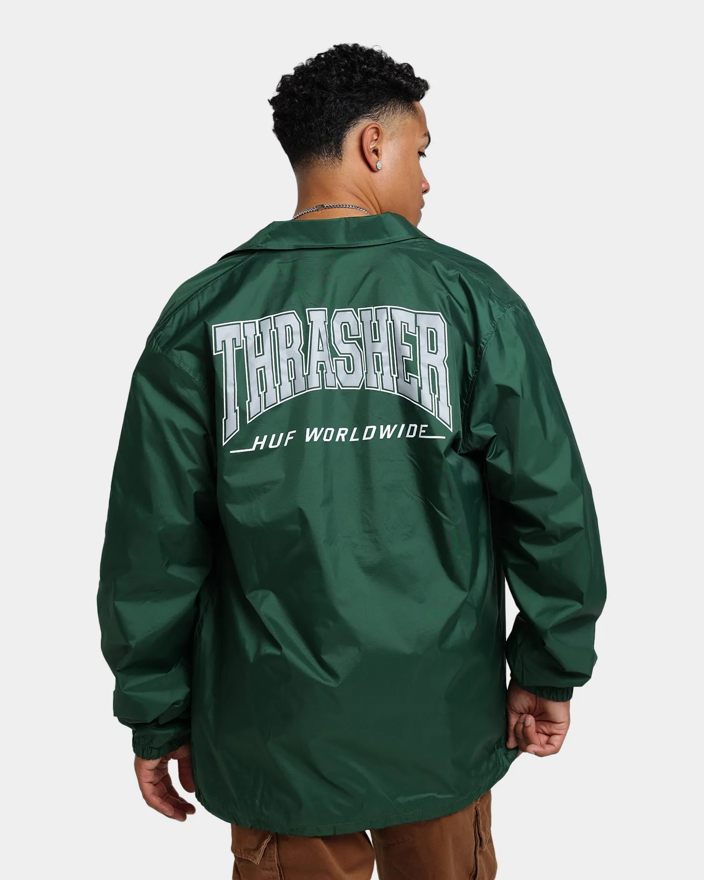 HUF X Thrasher Split Coaches Jacket Forest Green