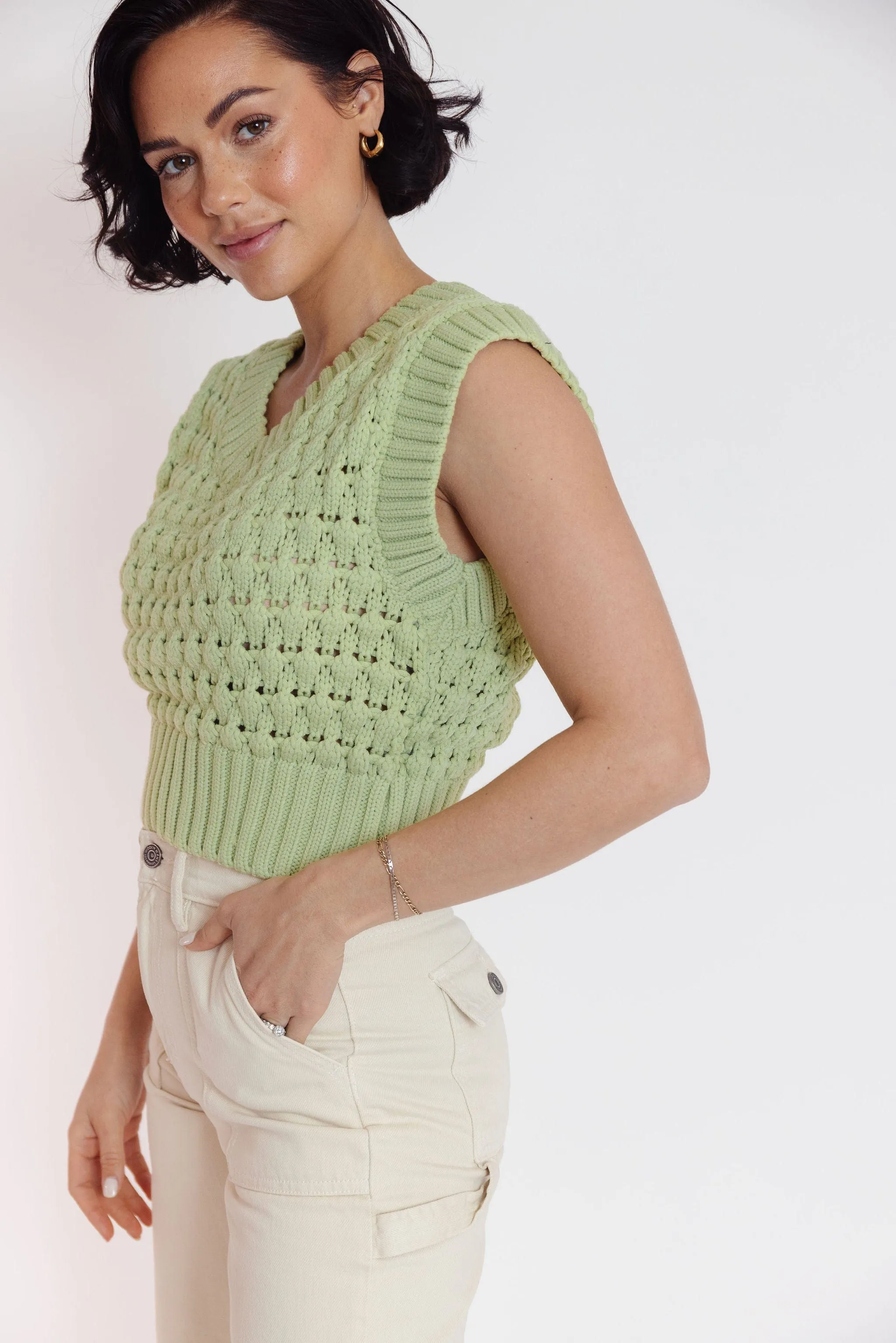 Iona Sweater Vest in Sage