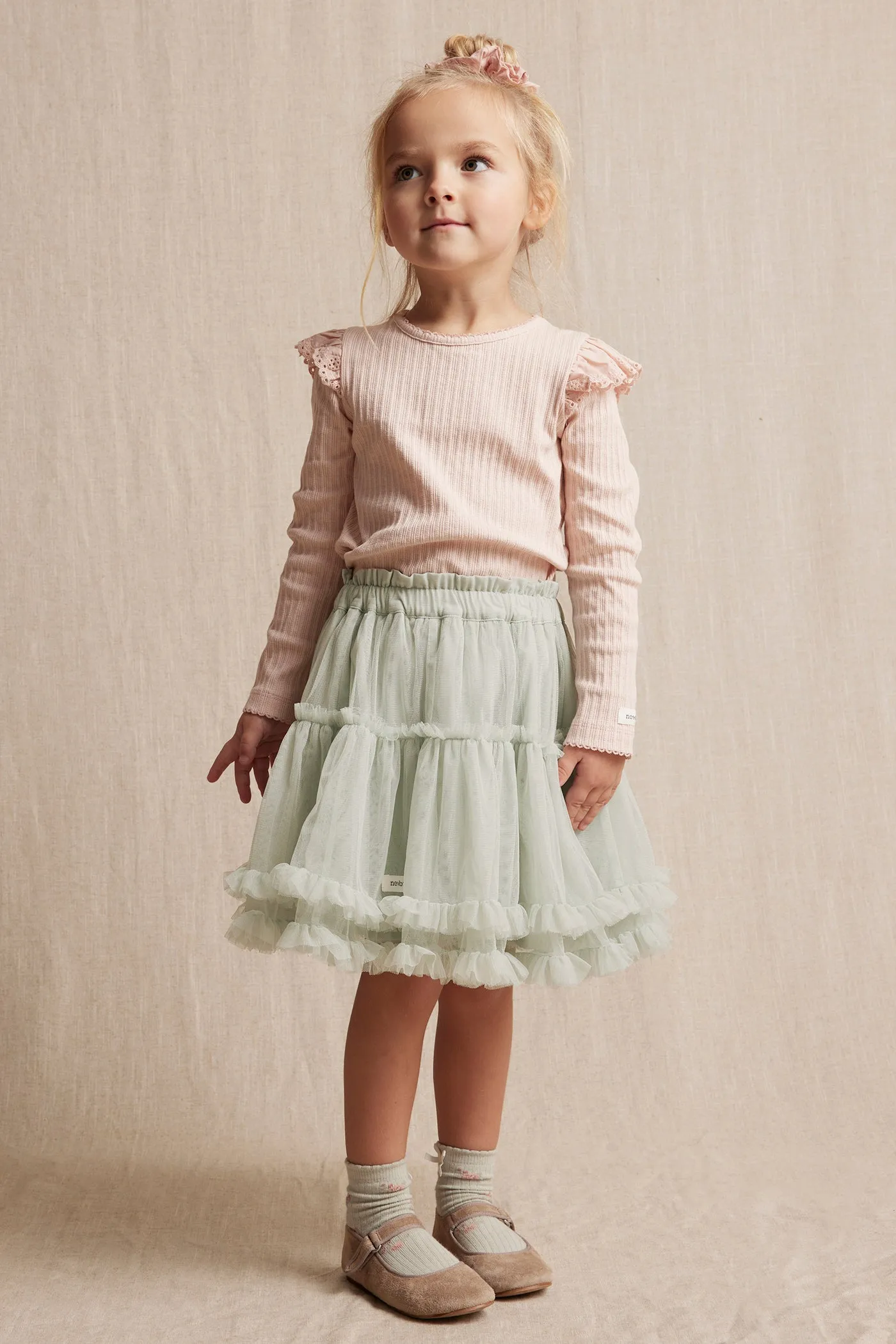 Kids' green mesh skirt