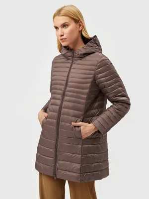 Long Hooded Light Down Puffer  Jacket