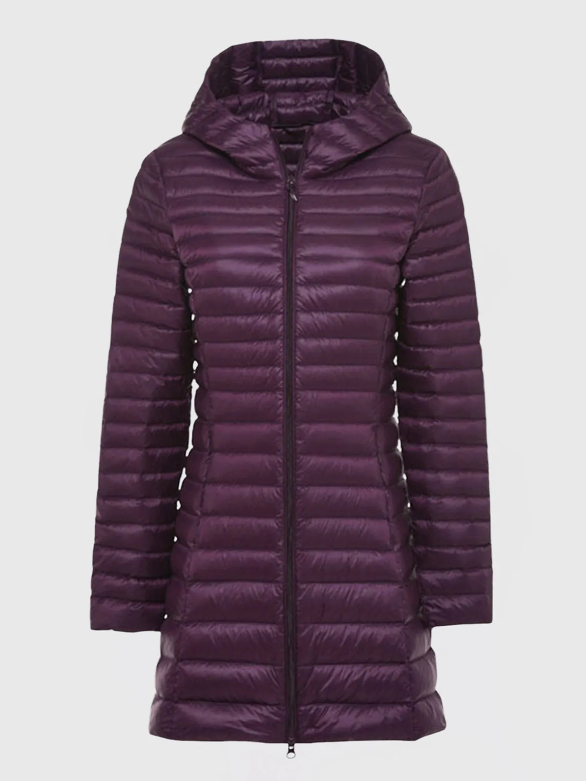 Long Hooded Light Down Puffer  Jacket