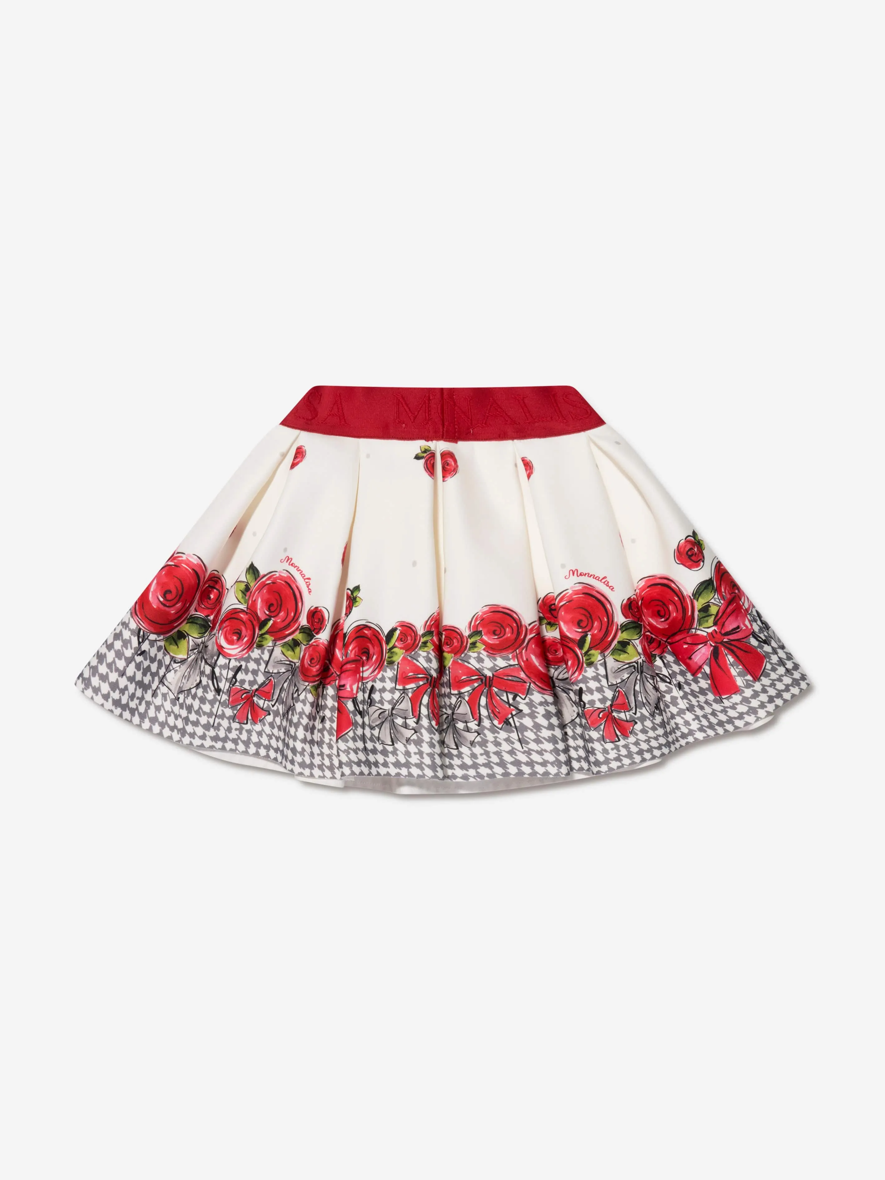 Monnalisa Baby Girls Rose Neoprene Skirt in Ivory