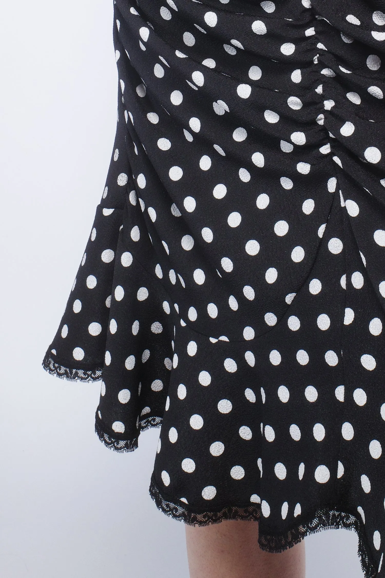 Polka Dot Ruched Skirt