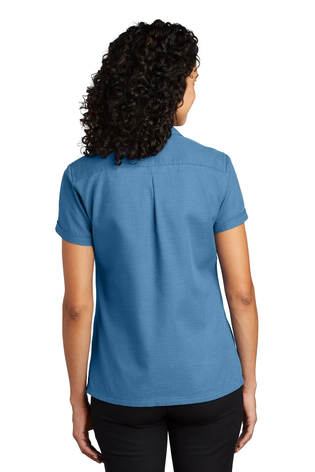 Port Authority Ladies Textured Customized Camp Shirts, Celadon