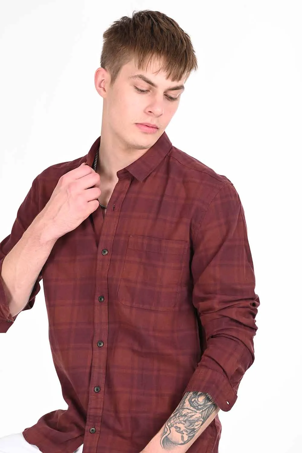 Red Checkered Casual Shirt