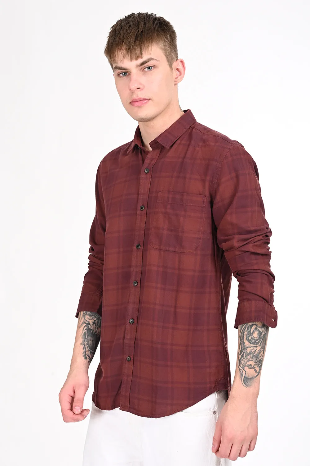 Red Checkered Casual Shirt