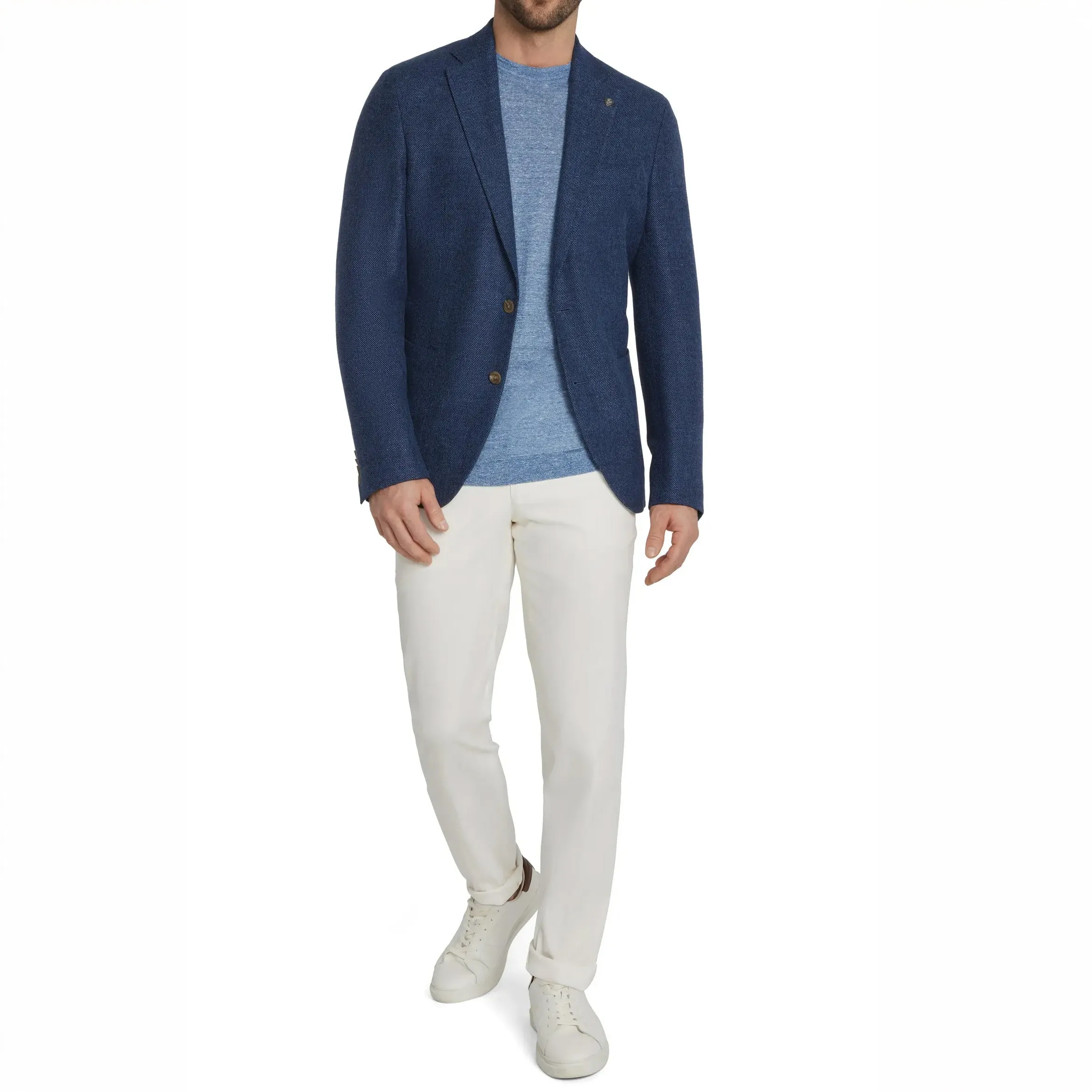 Royal Blue Hampton Contemporary Fit Wool-Linen-Cotton Sport Jacket - Jack Victor