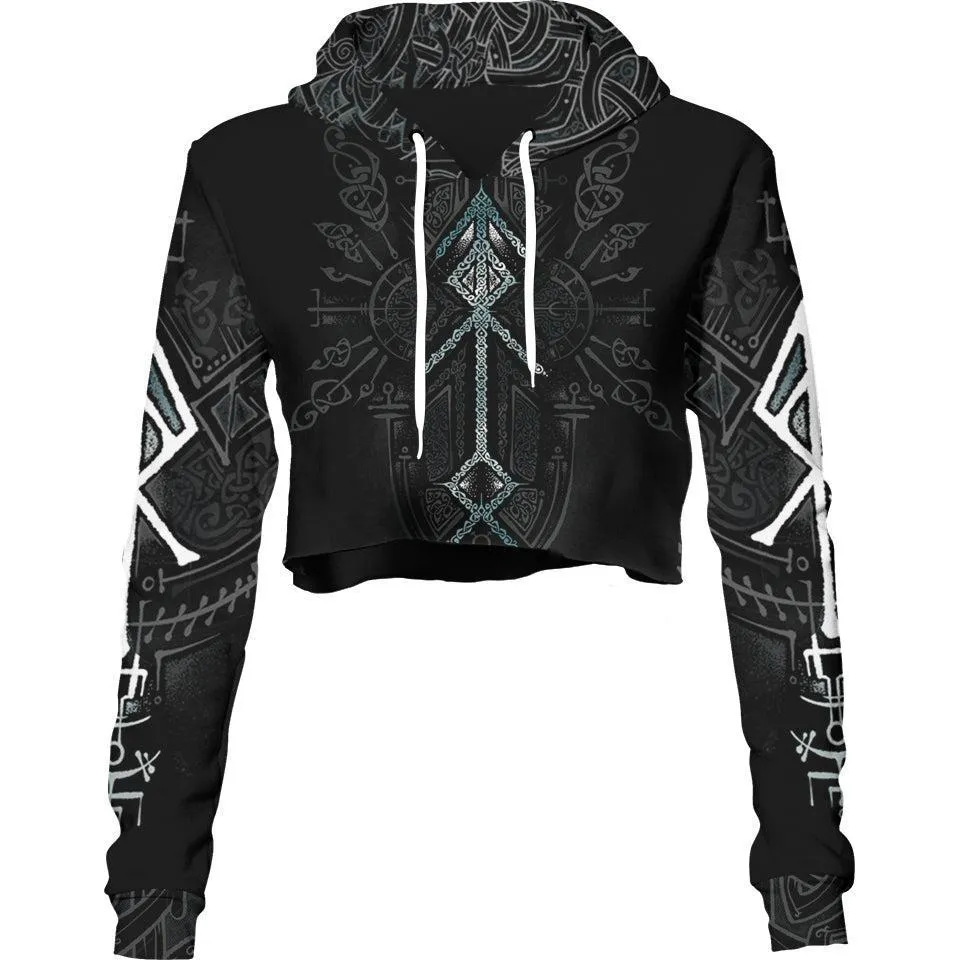 Runes of Loki Crop Hoodie