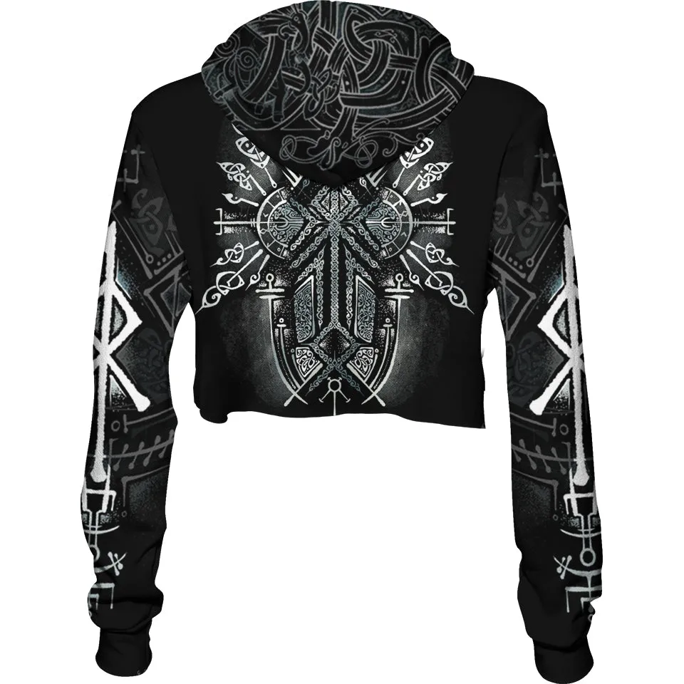 Runes of Loki Crop Hoodie