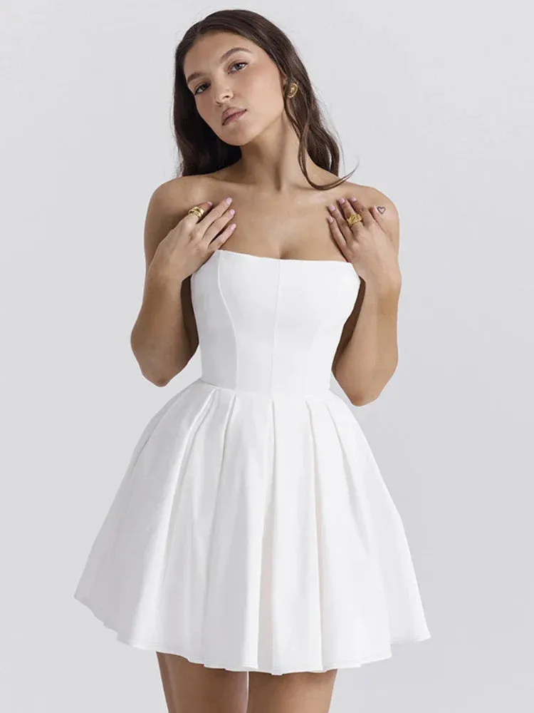 Strapless Corset Stylish Flare Mini Dress