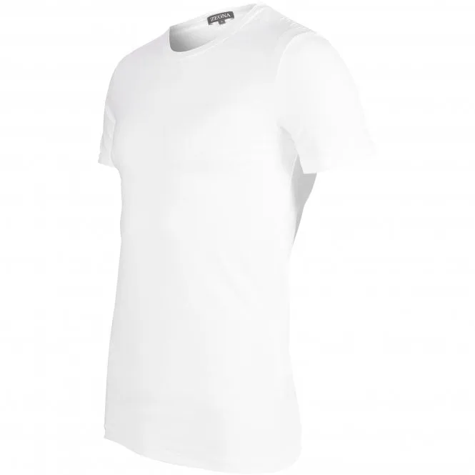 Stretch Cotton Crew-Neck T-Shirt, White