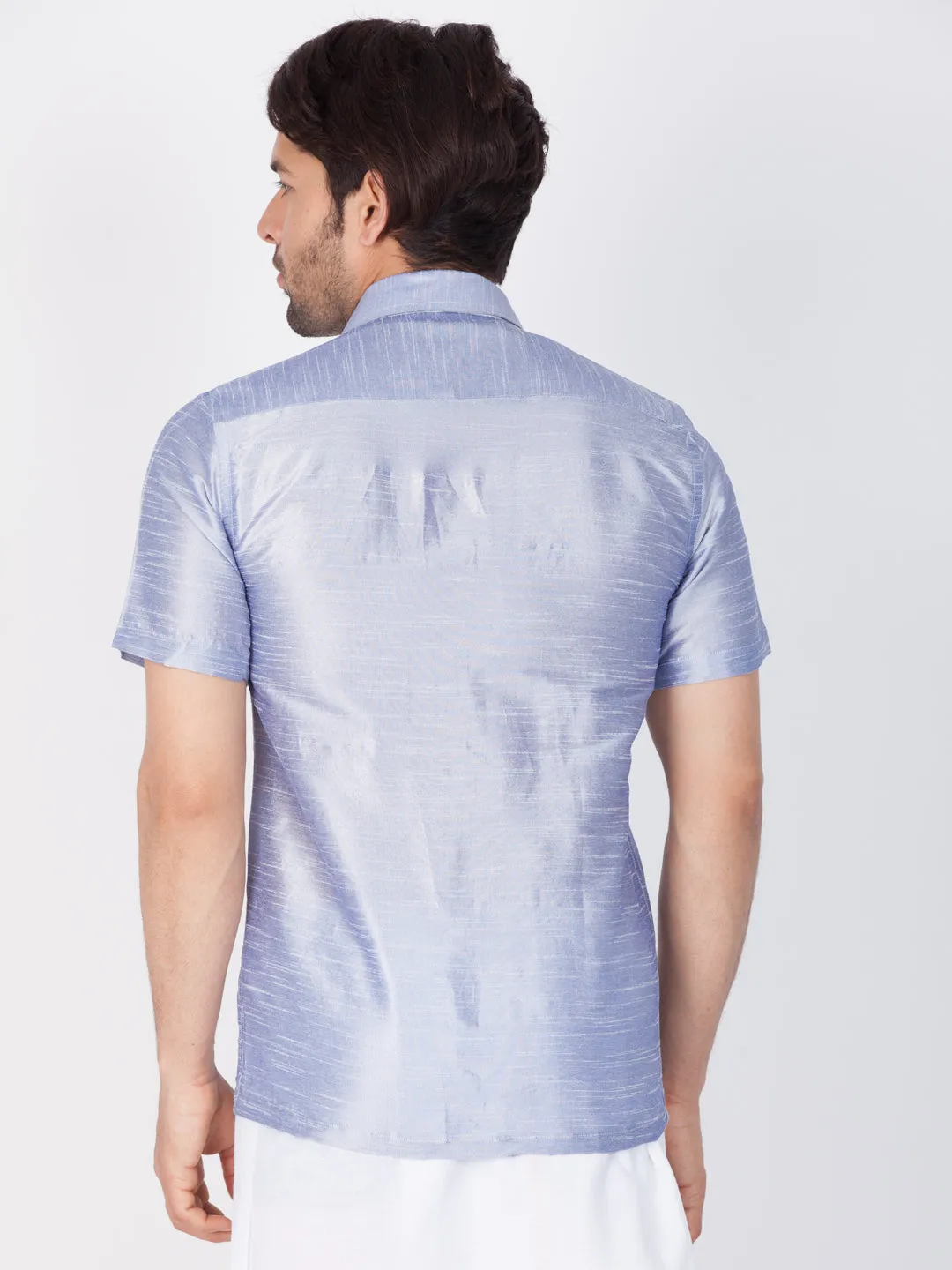 VASTRAMAY Men's Lavender Silk Blend Shirt