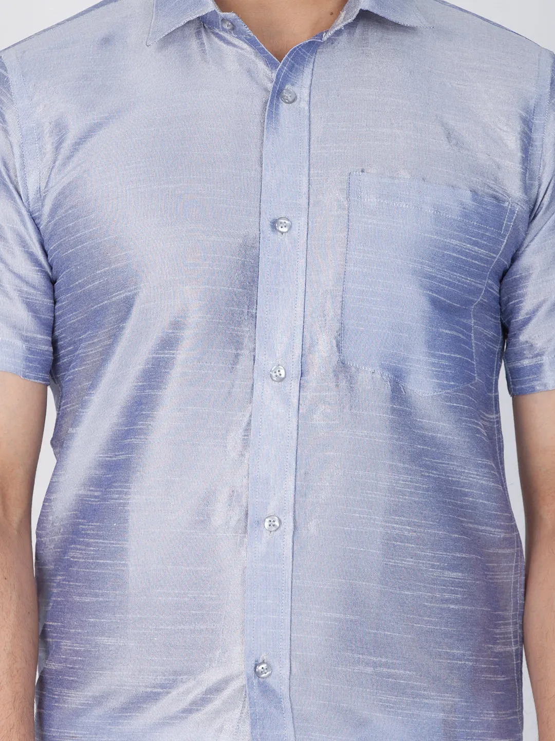 VASTRAMAY Men's Lavender Silk Blend Shirt