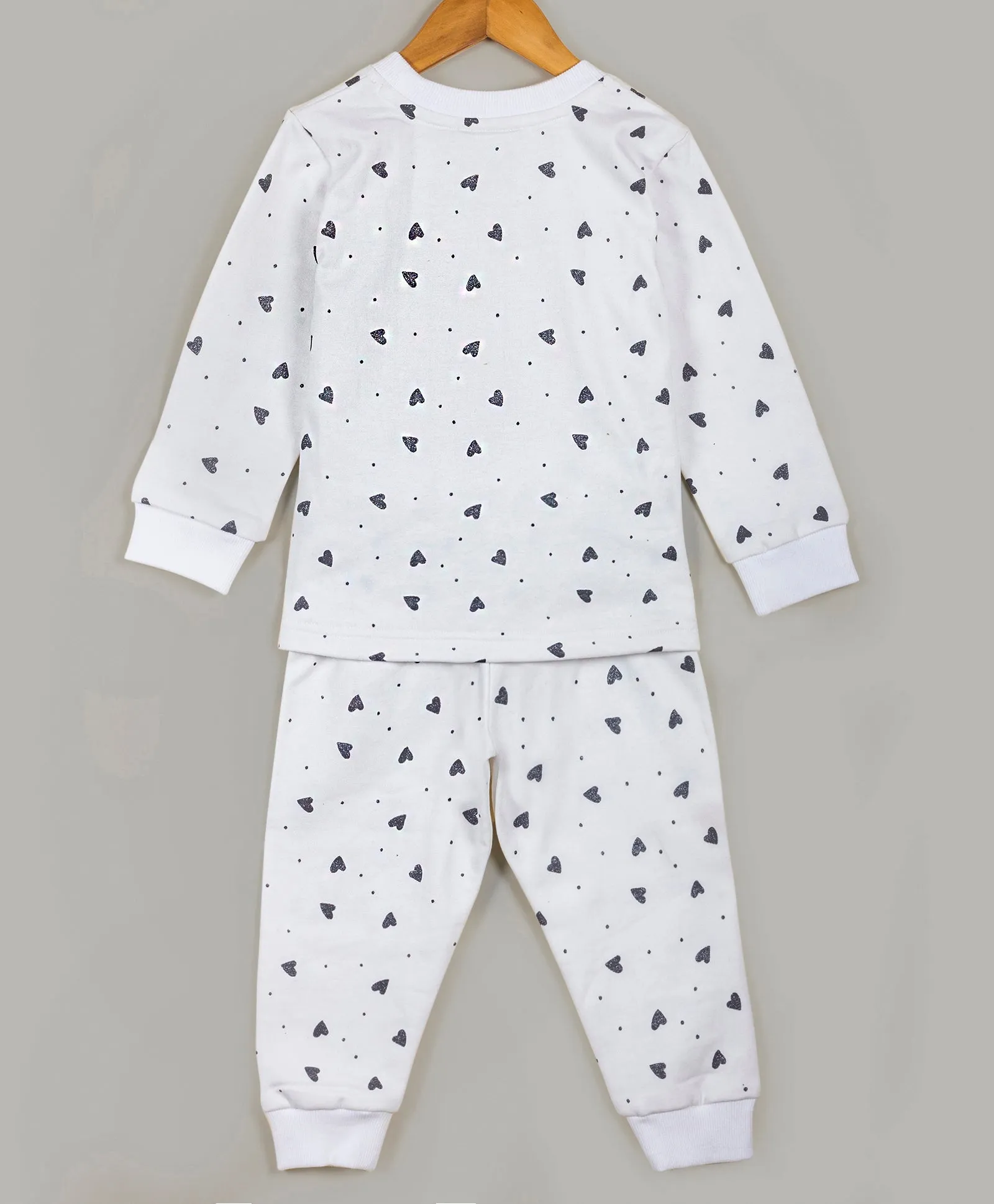 White and black heart and Dot print tracksuit