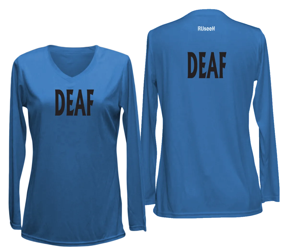 Women's DEAF Long Sleeve Shirt - Reflective or Black Text