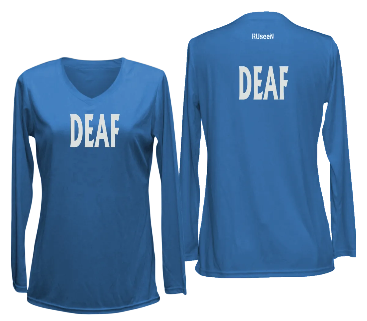 Women's DEAF Long Sleeve Shirt - Reflective or Black Text