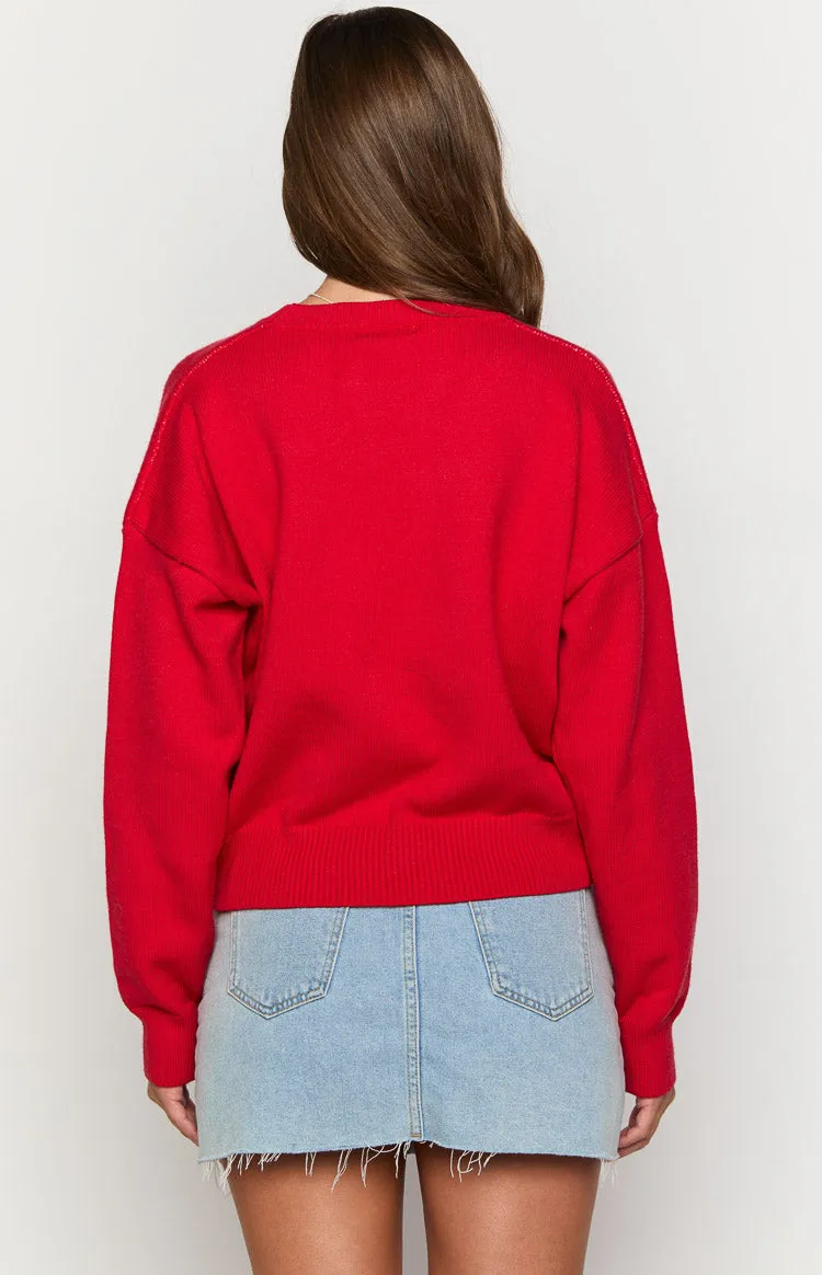 Zami Red Bow Sweater