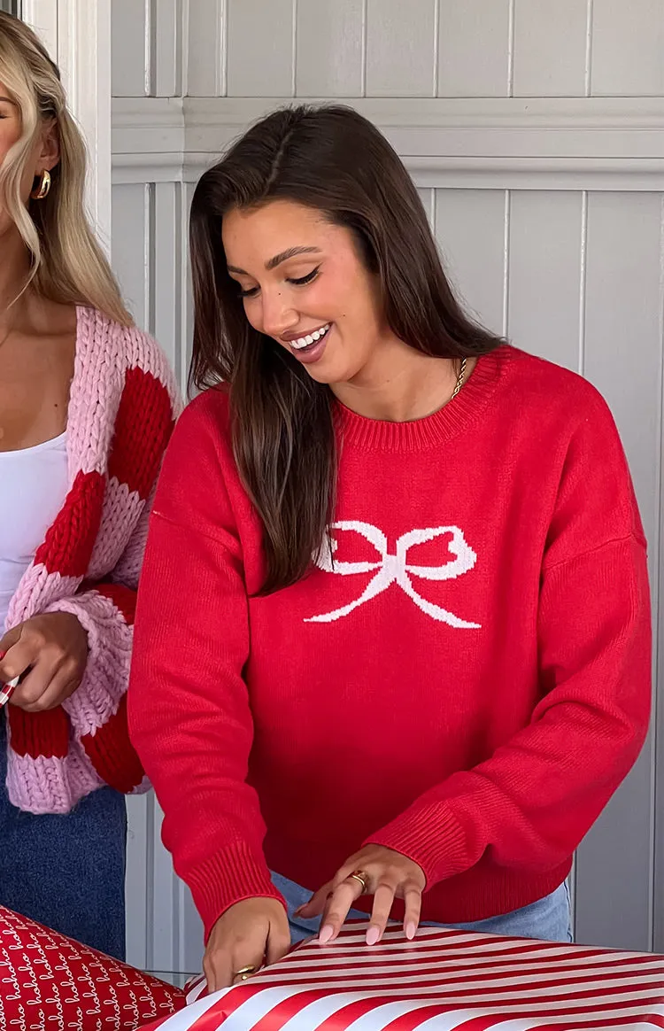 Zami Red Bow Sweater